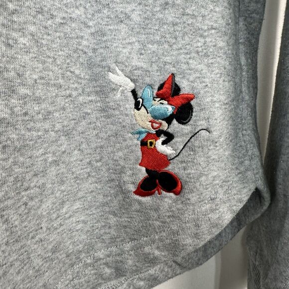 Disneyland Hotel Sweatshirt Gray Embroidery Minnie Mouse Womens Shirt Sz M - Picture 3 of 6